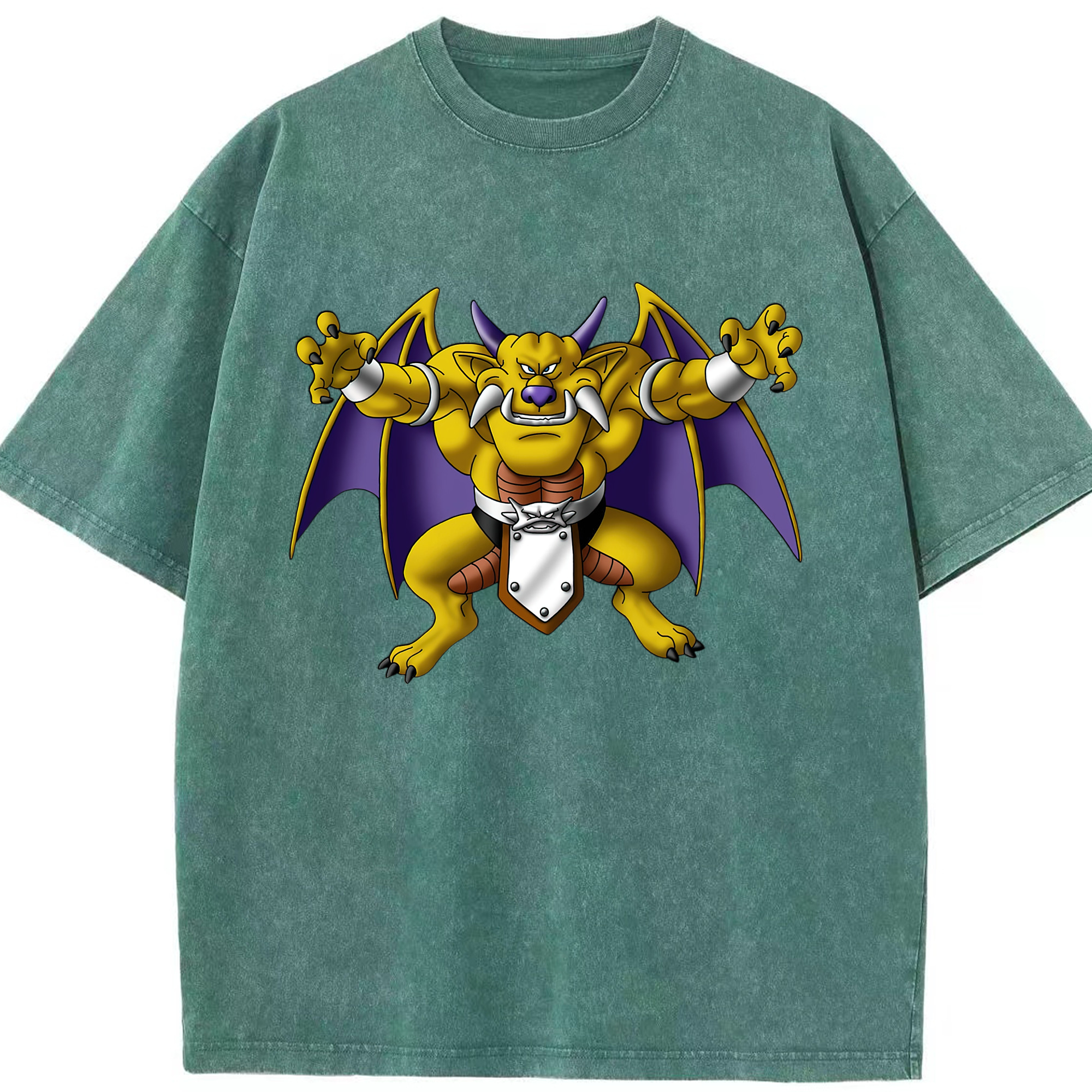 （画像用） ドラゴンクエスト Doragon Kuesuto Dragon Quest 綿100% ヴィンテージ風 半袖Tシャツ（フロントプリント）